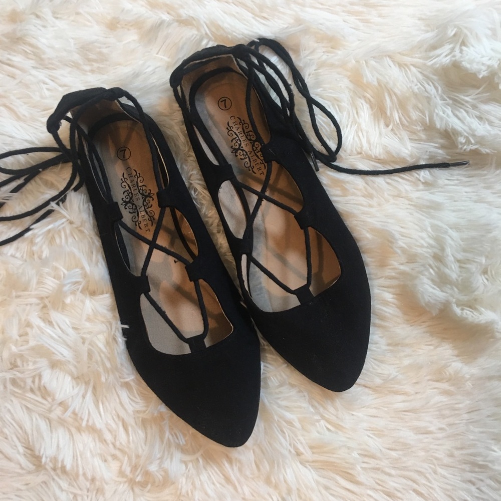 🖤 Lace Up Ballet Flats 🖤